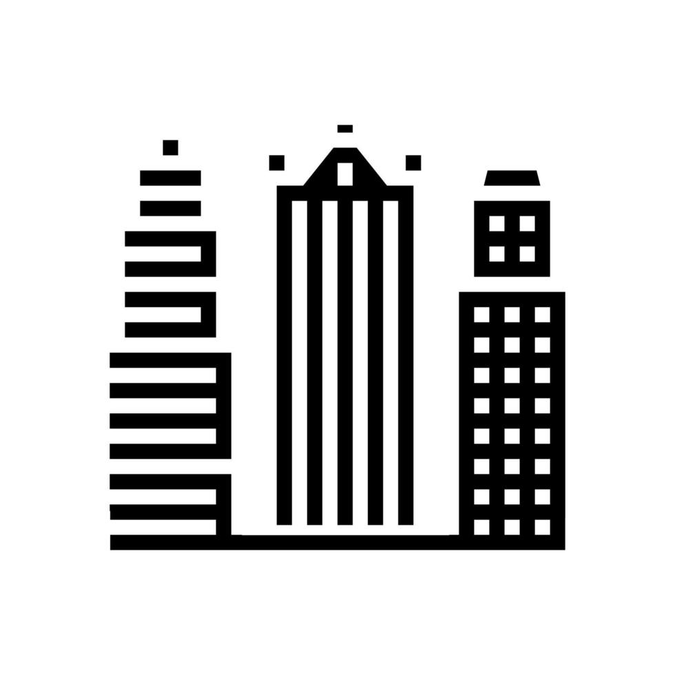 Wolkenkratzer-Business-Center-Gebäude-Glyphen-Symbol-Vektor-Illustration vektor