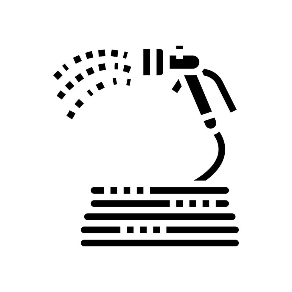Sprühschlauch Gartenarbeit Glyphen-Symbol-Vektor-Illustration vektor
