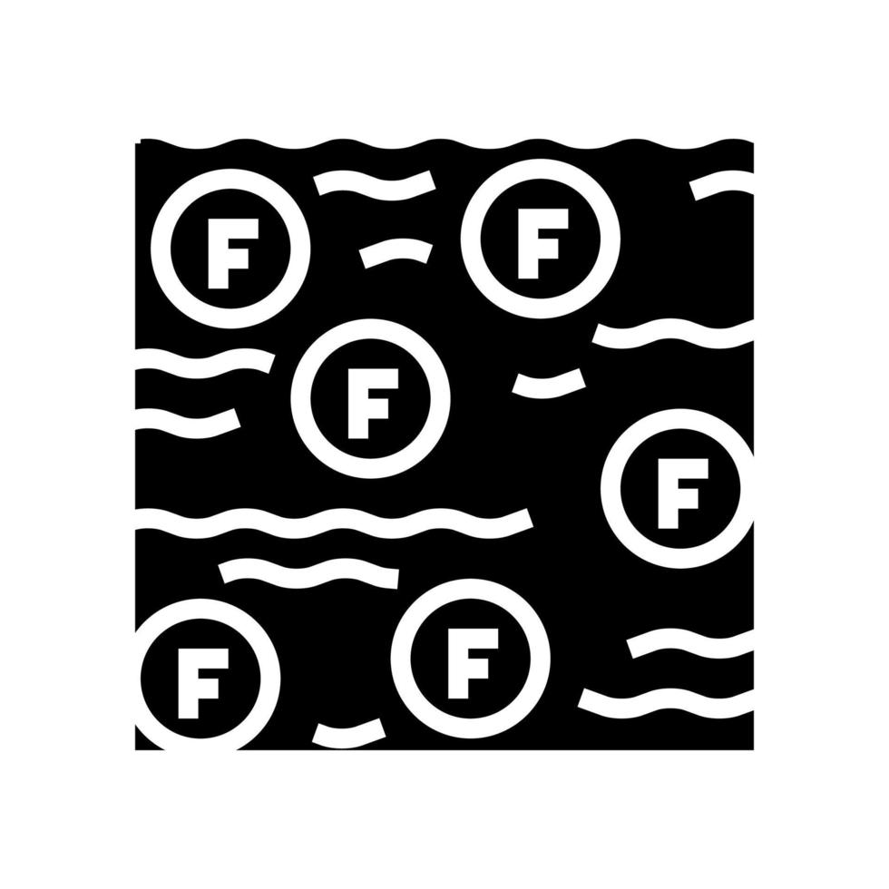 Fluoridierung Wasser Glyphe Symbol Vektor Illustration