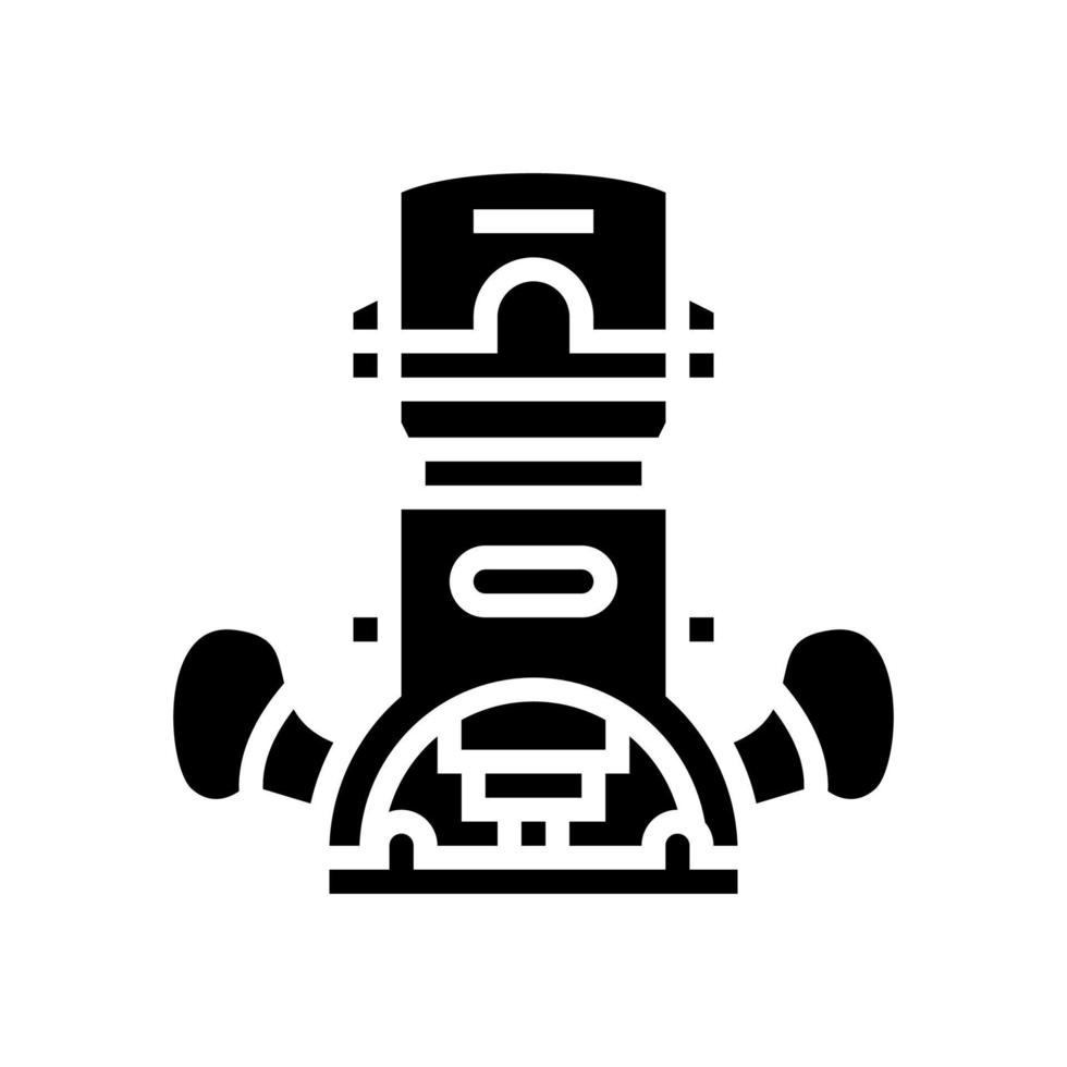 Glyph-Symbol-Vektorillustration des Holzfräserwerkzeugs vektor