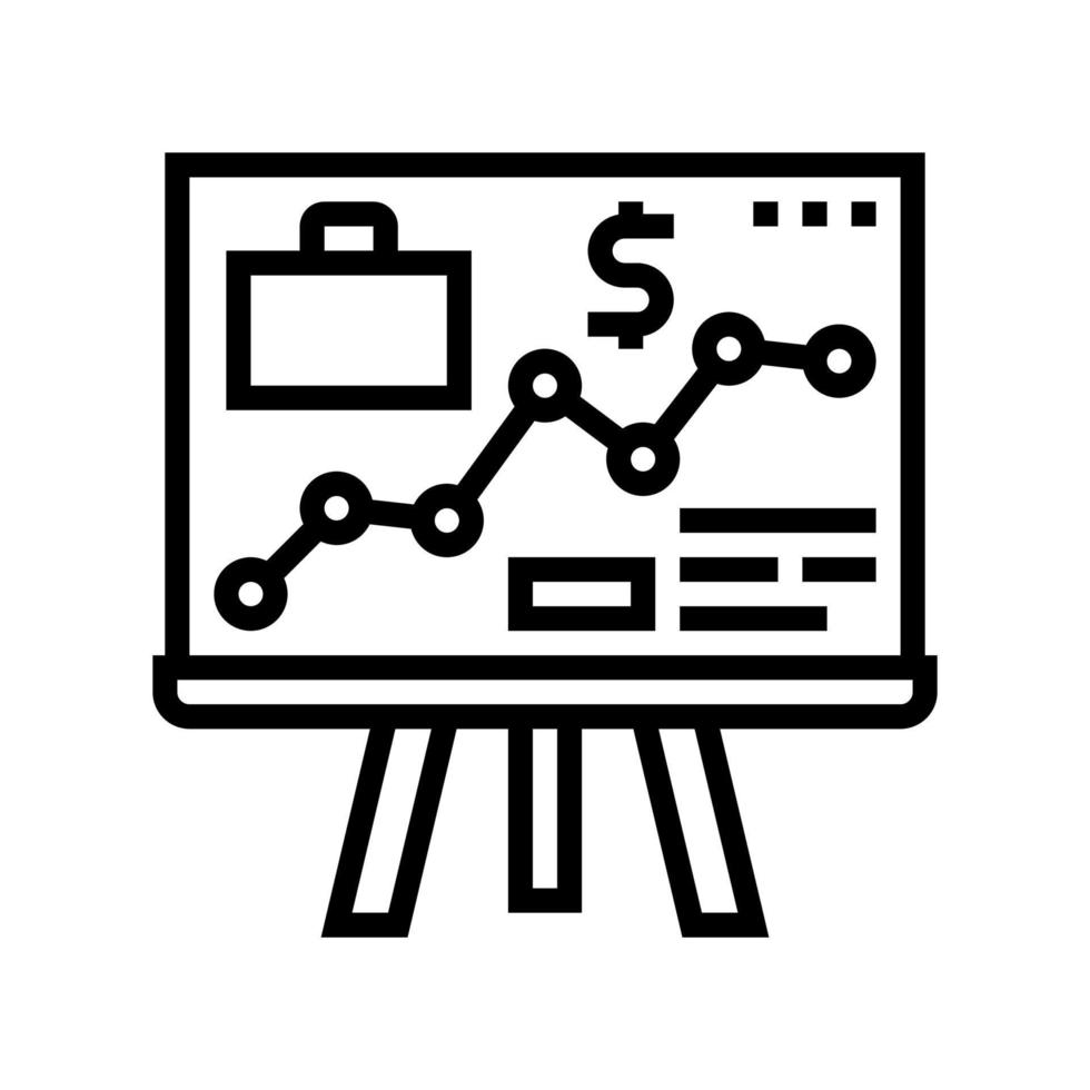 presentation för aktieägare linje ikon vektorillustration vektor