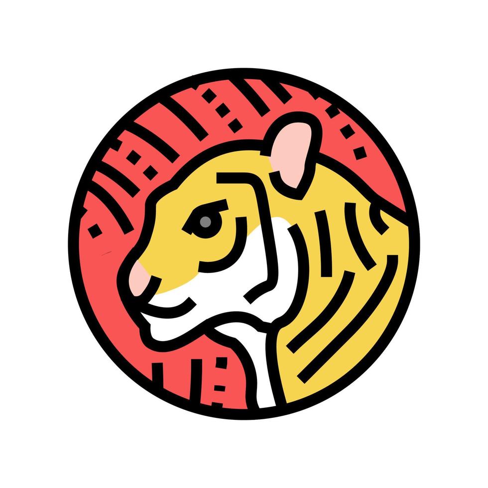 Tiger chinesisches Horoskop Tierfarbe Symbol Vektor Illustration