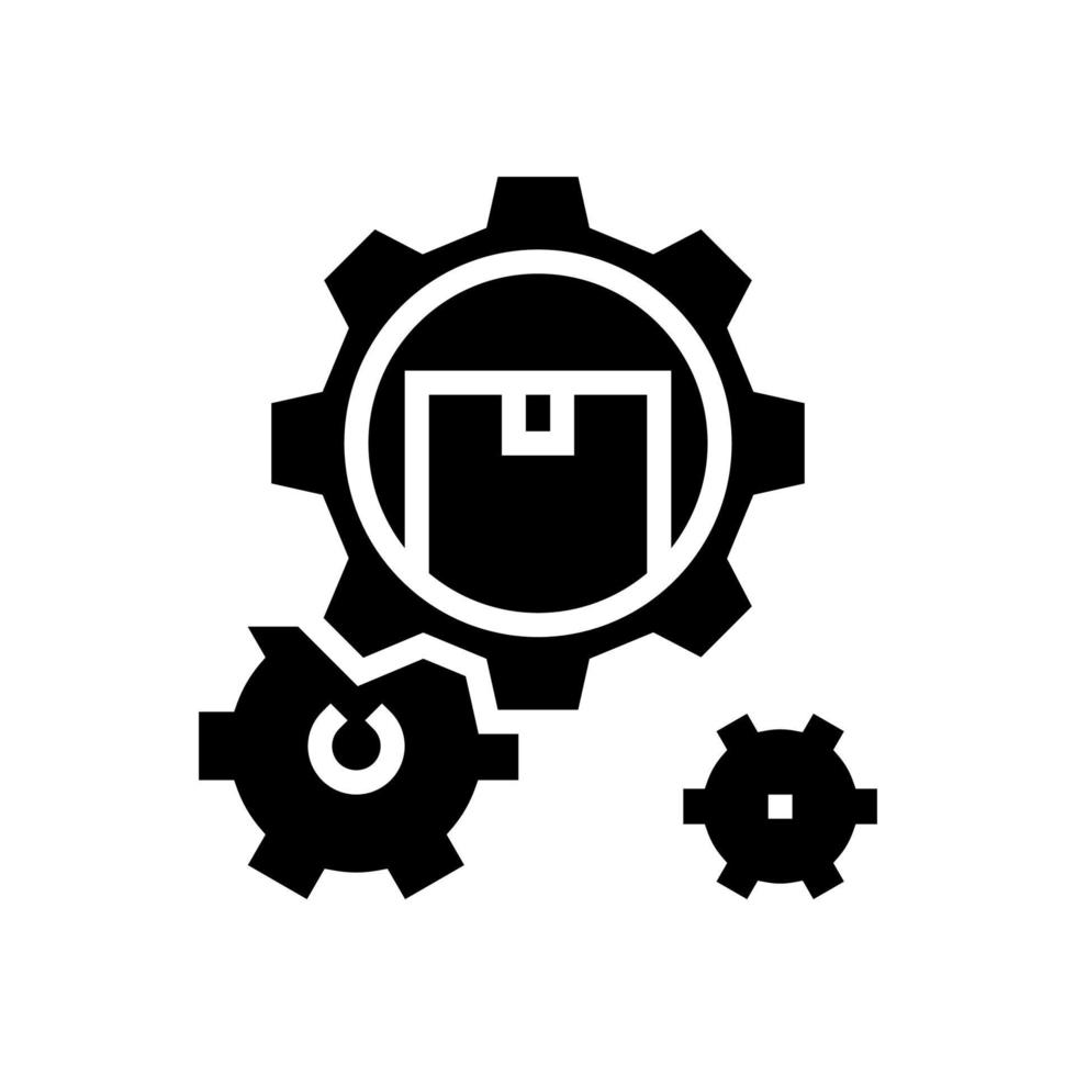 Liefern von Glyphensymbol-Vektorillustration des Arbeitsmechanismus vektor