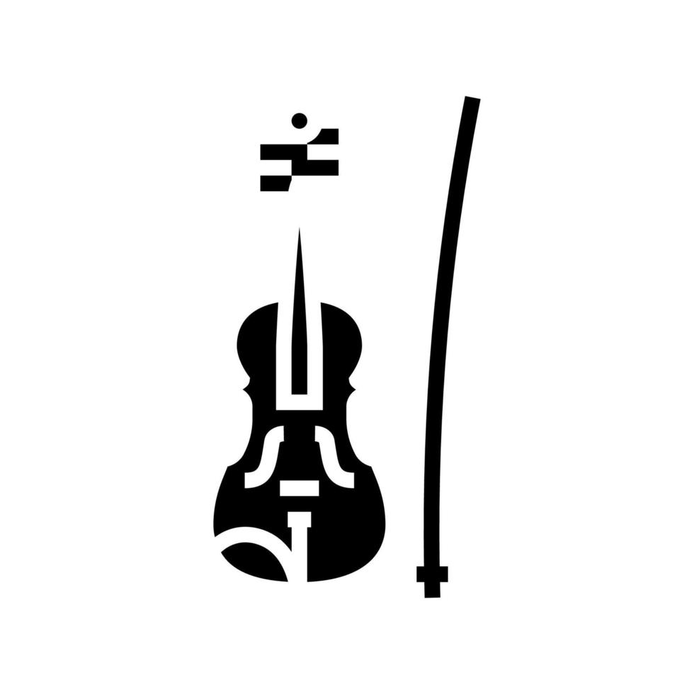 violin musikinstrument glyfikon vektorillustration vektor