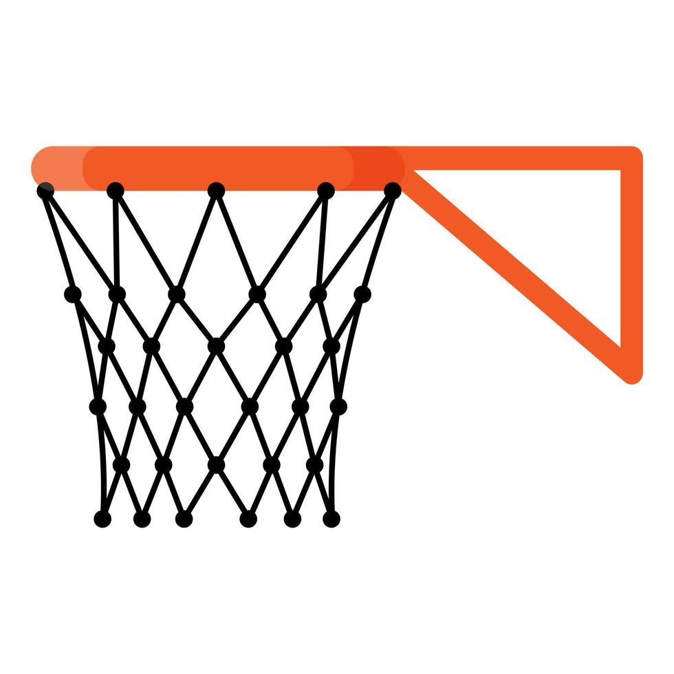 basketkorg, båge och nät på sidan. 3x3 basket sportutrustning. sommarspel. vektor