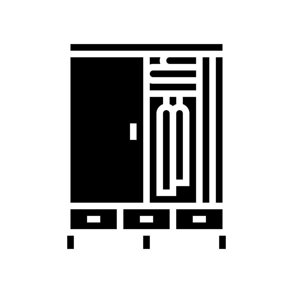 Kleiderschrank Möbel Glyphe Symbol Vektor Illustration