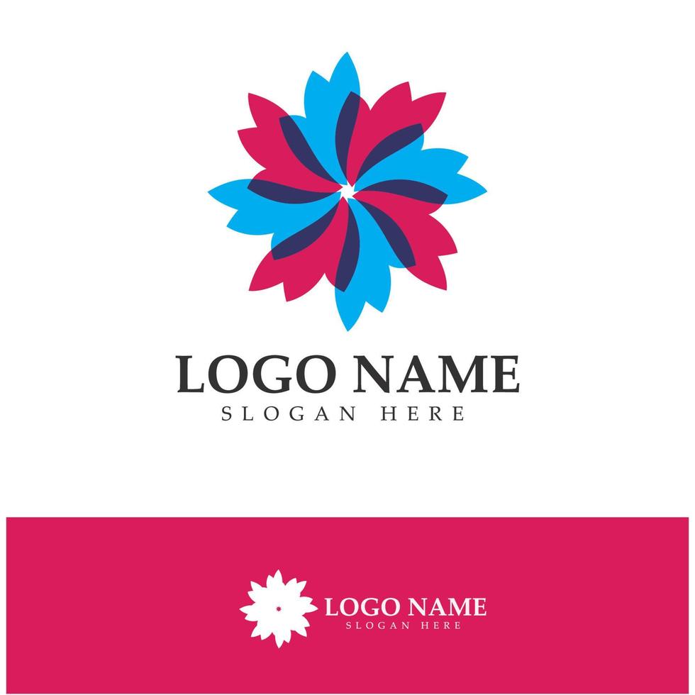 blomma logotyp vektor illustration design ikon mall