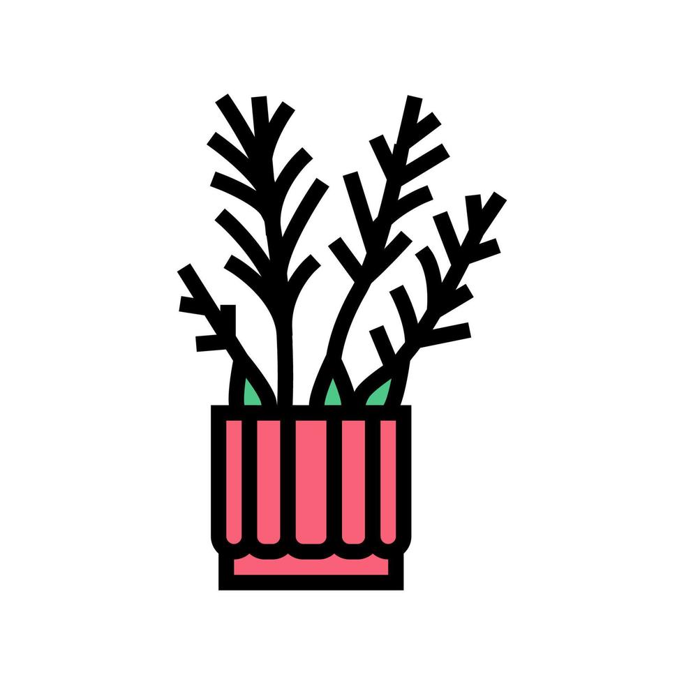 Zimmerpflanze in Topffarbe Symbol Vektor Illustration