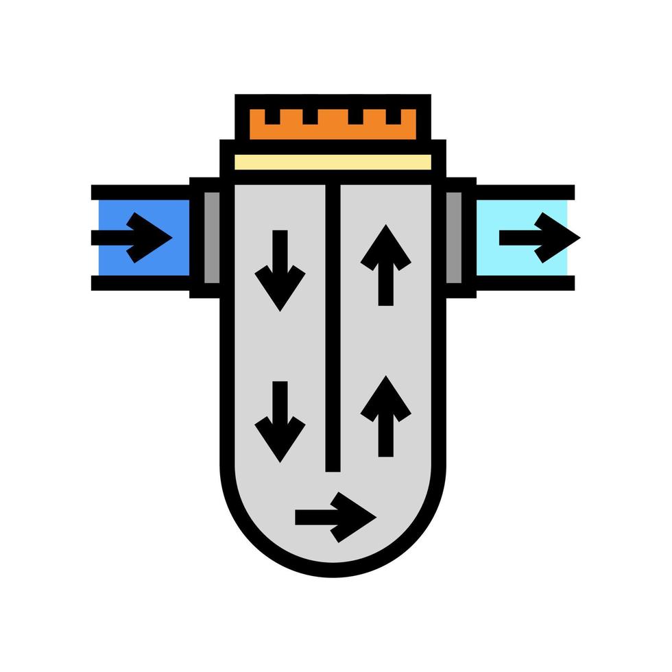 process av vattenfiltrering färg ikon vektor illustration