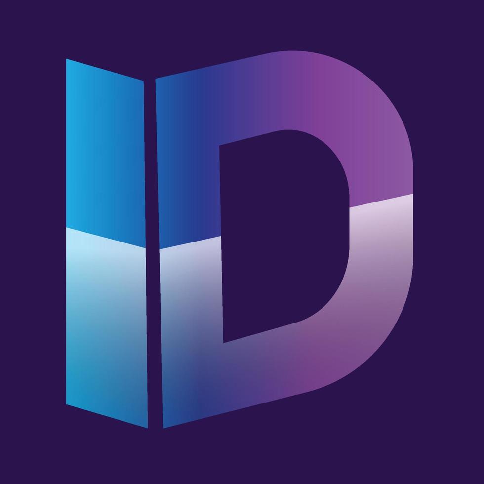 id initial logotyp med 3d-effekt vektor