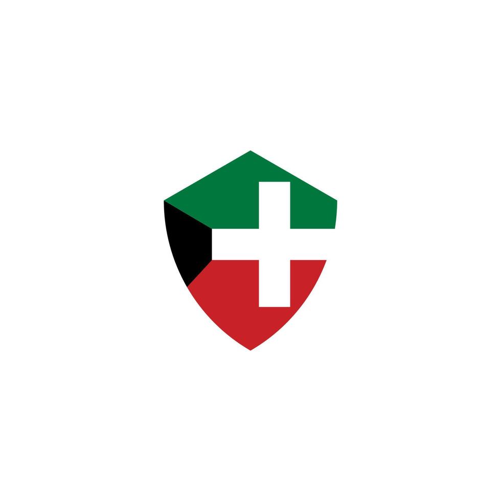 schildkreuz kuwait flagge gesundheitslogo vektor
