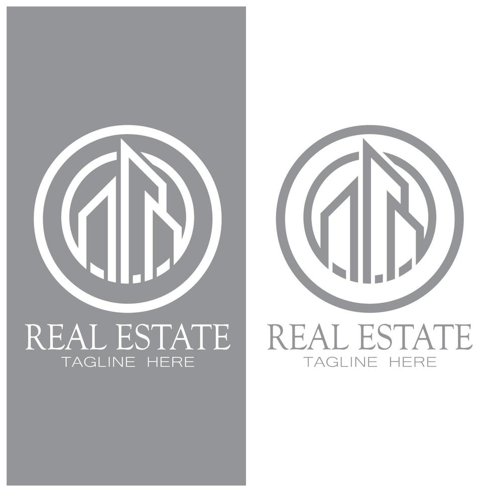 fastighetsföretag logotyp ikon illustration mall, byggnad, fastighetsutveckling och konstruktion logotyp vektor