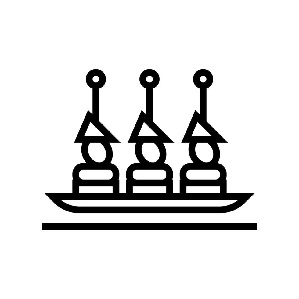 Häppchen Snack Symbol Leitung Vektor Illustration