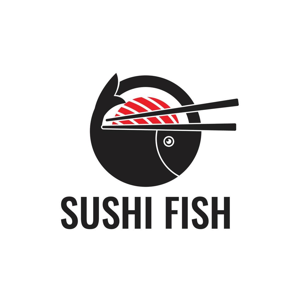 sushi fisk logotyp vektor mall