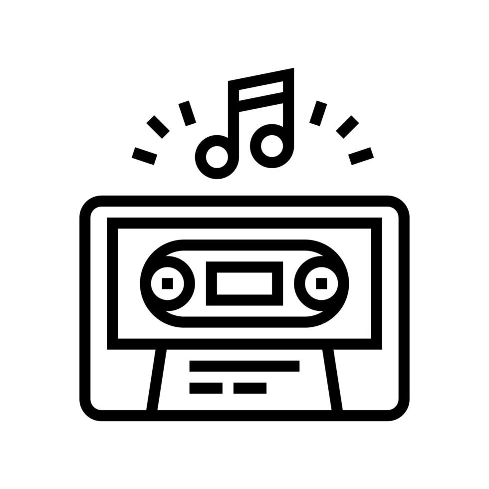 audioguide kassette linie symbol vektor illustration