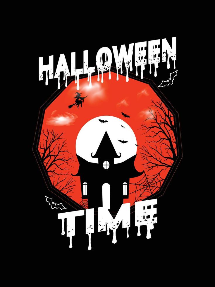 Halloween-Horror-Vintage-T-Shirt-Design, beängstigende Druckvorlagen-Vektorgrafiken, hochwertiges Typografie-Illustrations-Shirt-Design vektor