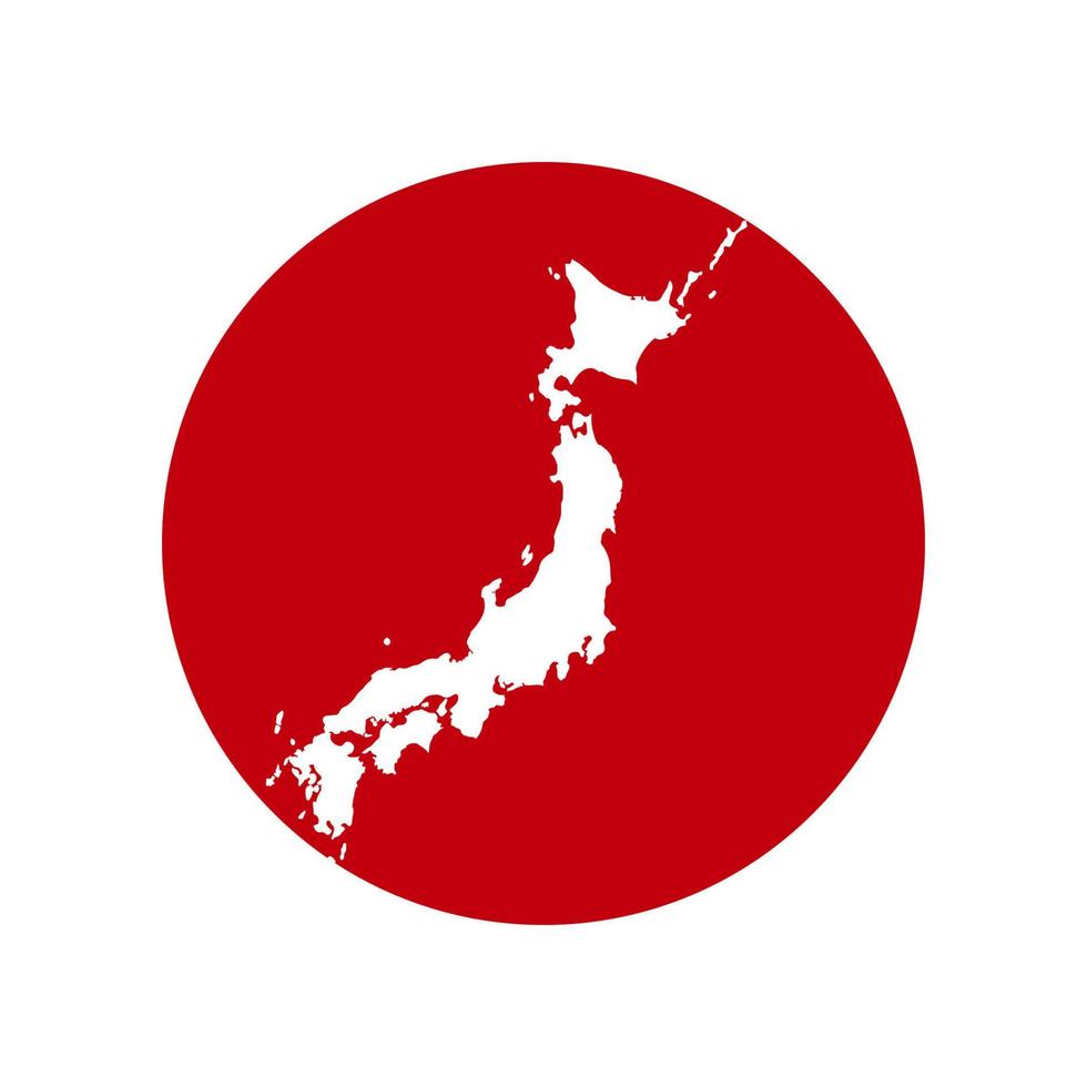 Japan flagga med karta vektor mall