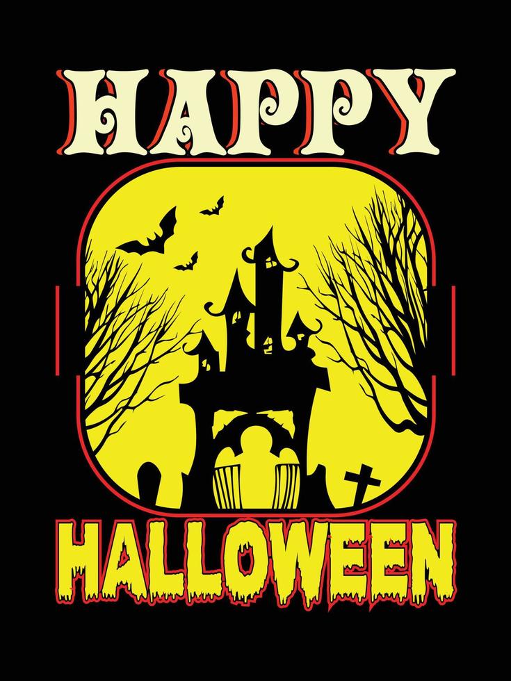 Halloween-Horror-Vintage-T-Shirt-Design, beängstigende Druckvorlagen-Vektorgrafiken, hochwertiges Typografie-Illustrations-Shirt-Design vektor