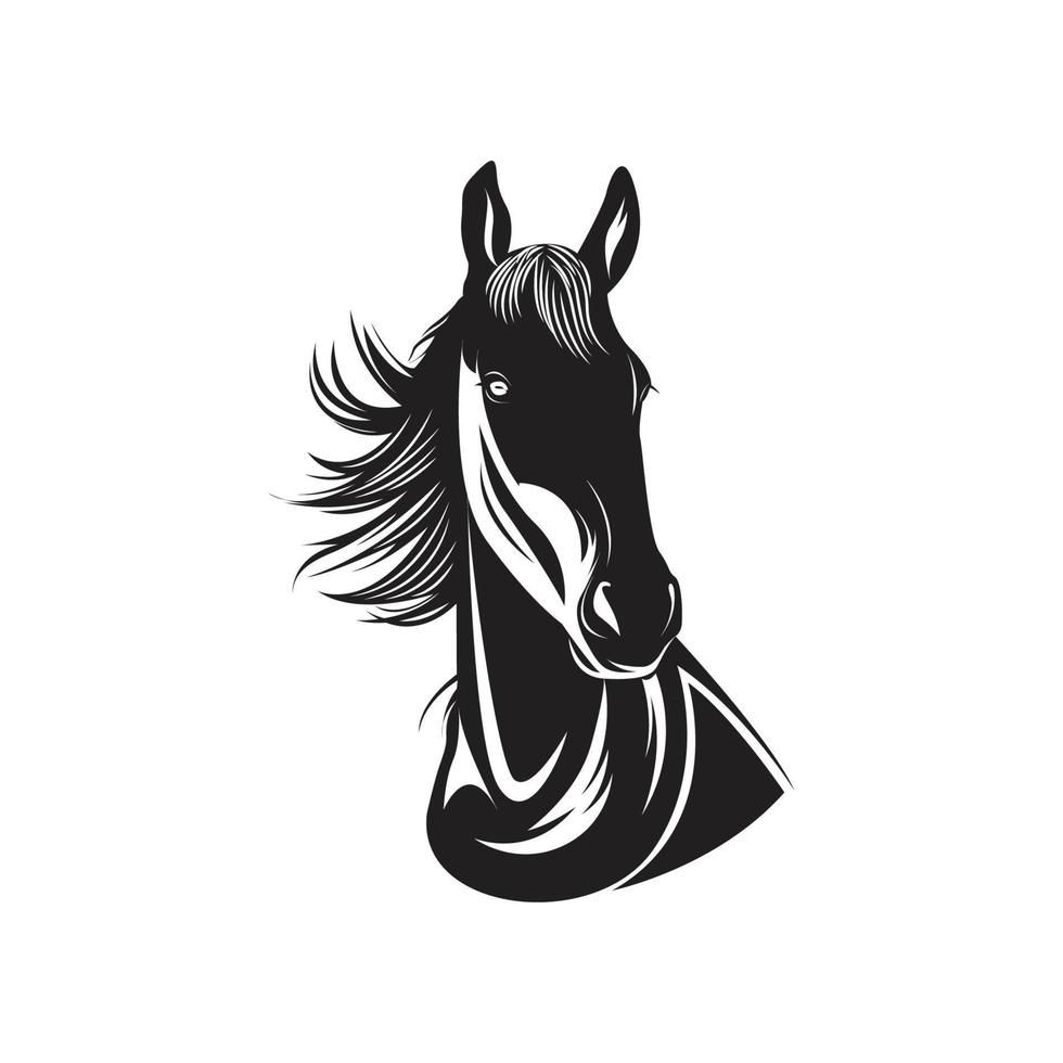 detalj svart hästhuvud illustration vektor