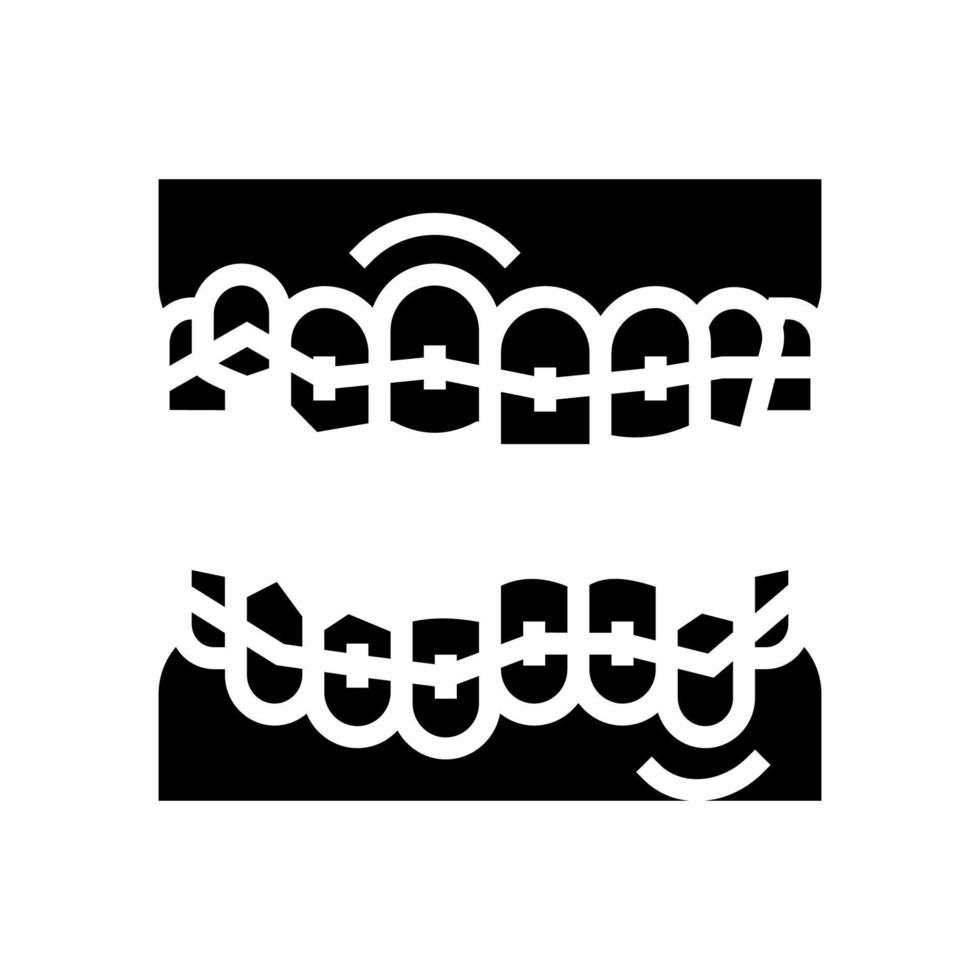 Korrektur Zahnspangen Glyph Symbol Vektor Illustration