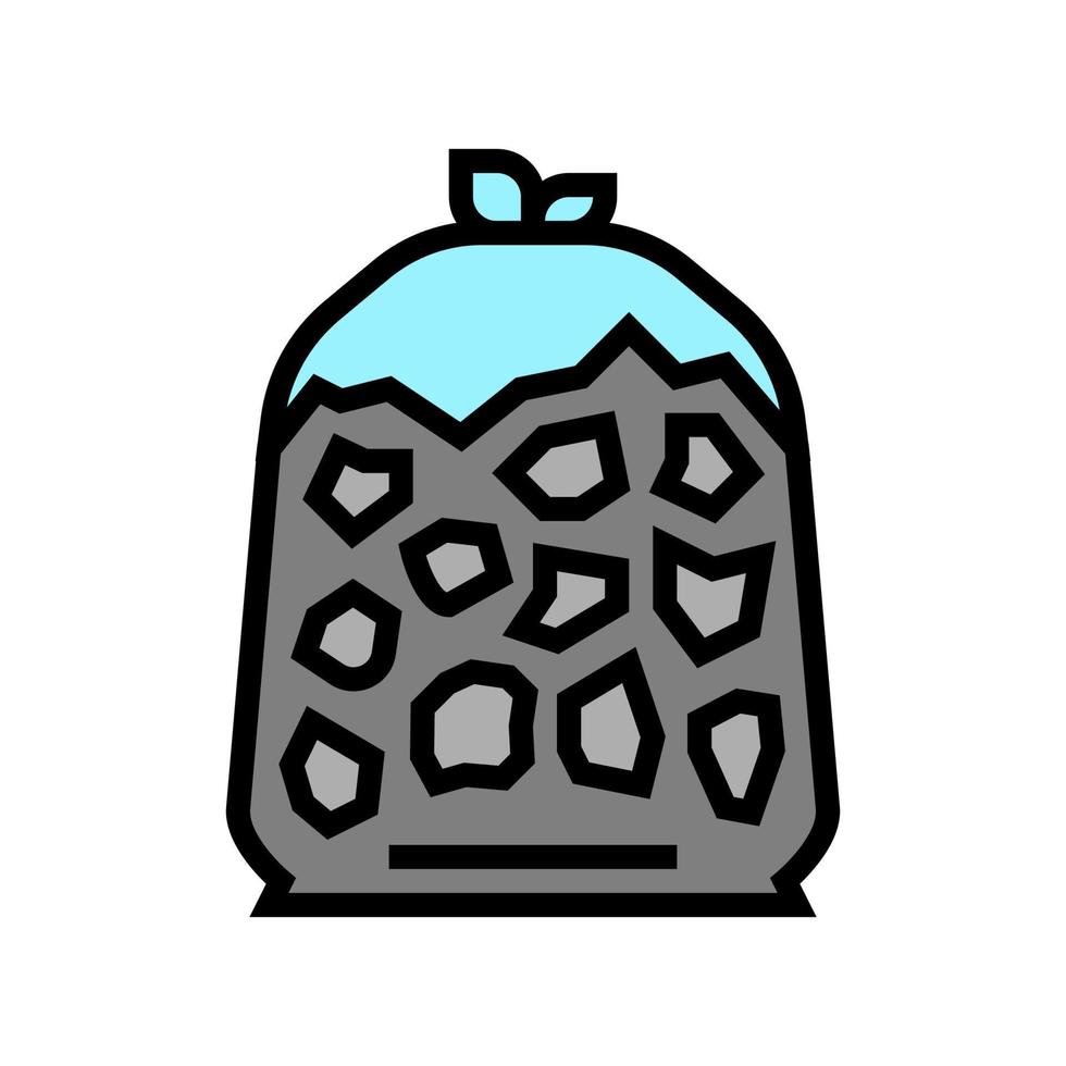 Tasche Stein Farbe Symbol Vektor Illustration