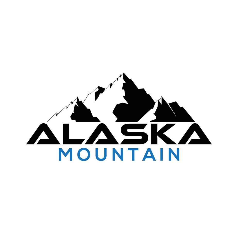 svart alaska berg logotyp illustration vektor