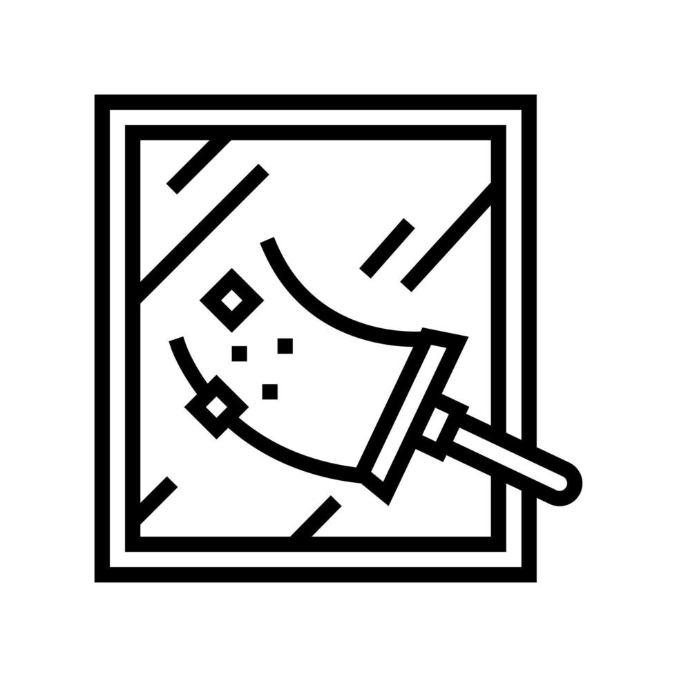 Fensterreinigungslinie Symbol Vektor Illustration