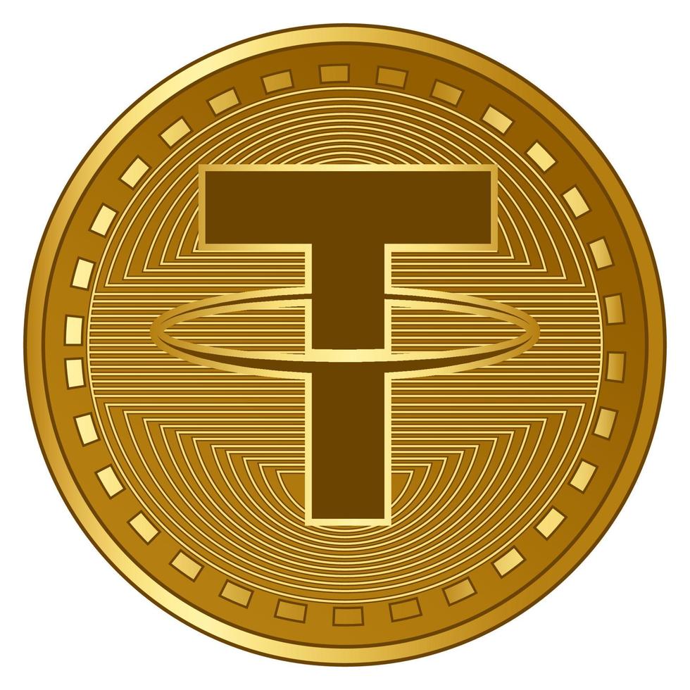 gold futuristische halteseil kryptowährung münze vektorillustration vektor