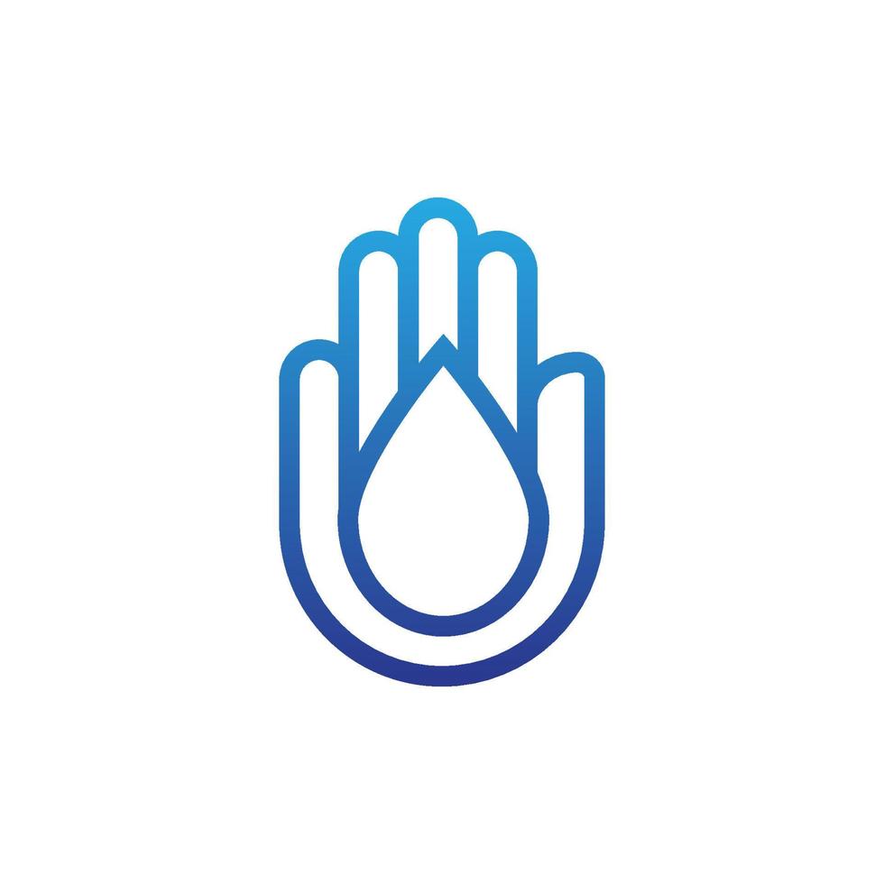 blaue einfache und moderne Waschhand-Logo-Symbolvorlage vektor