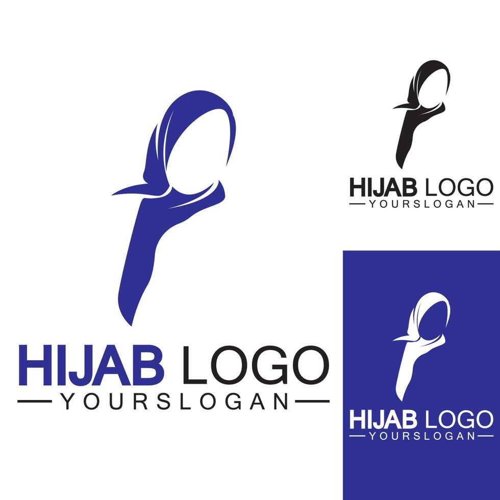 hijab logotyp design vektor mall