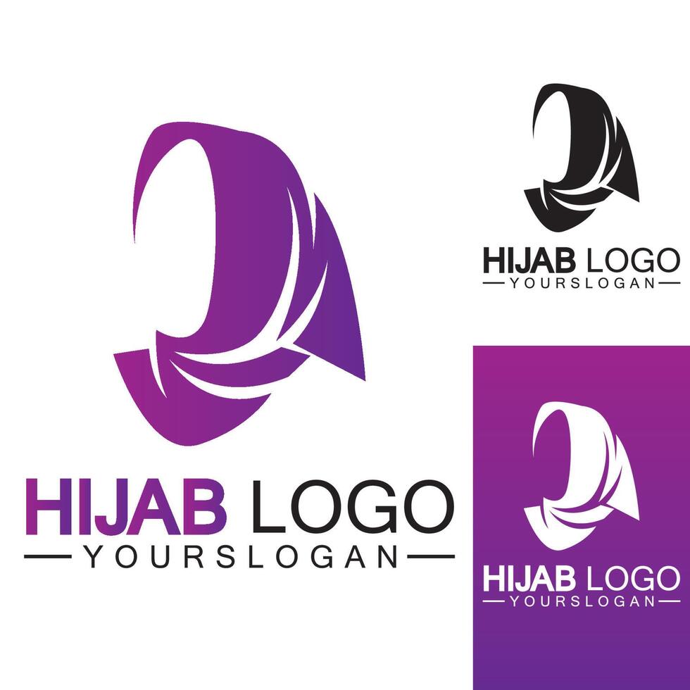 hijab logotyp design vektor mall