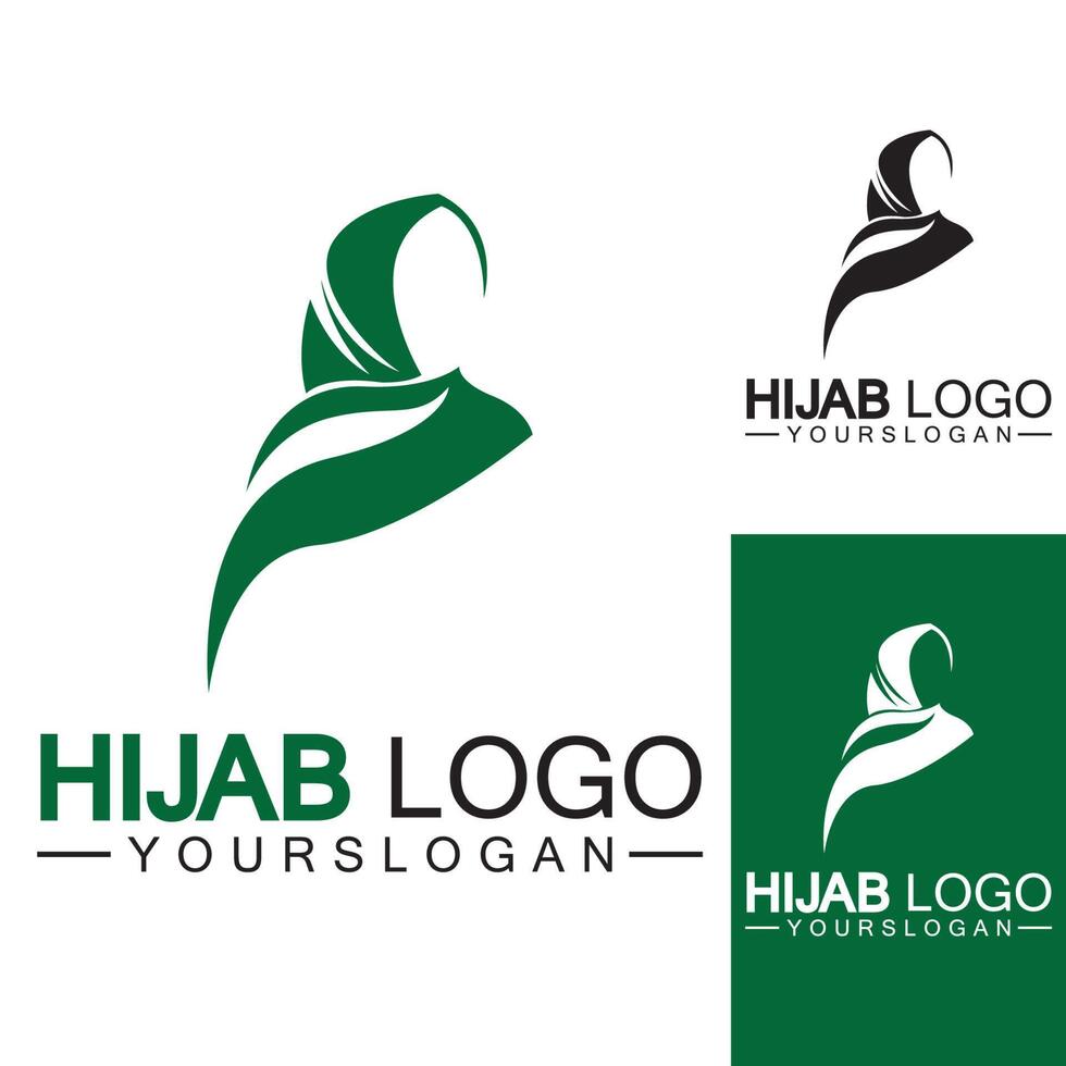 hijab logotyp design vektor mall