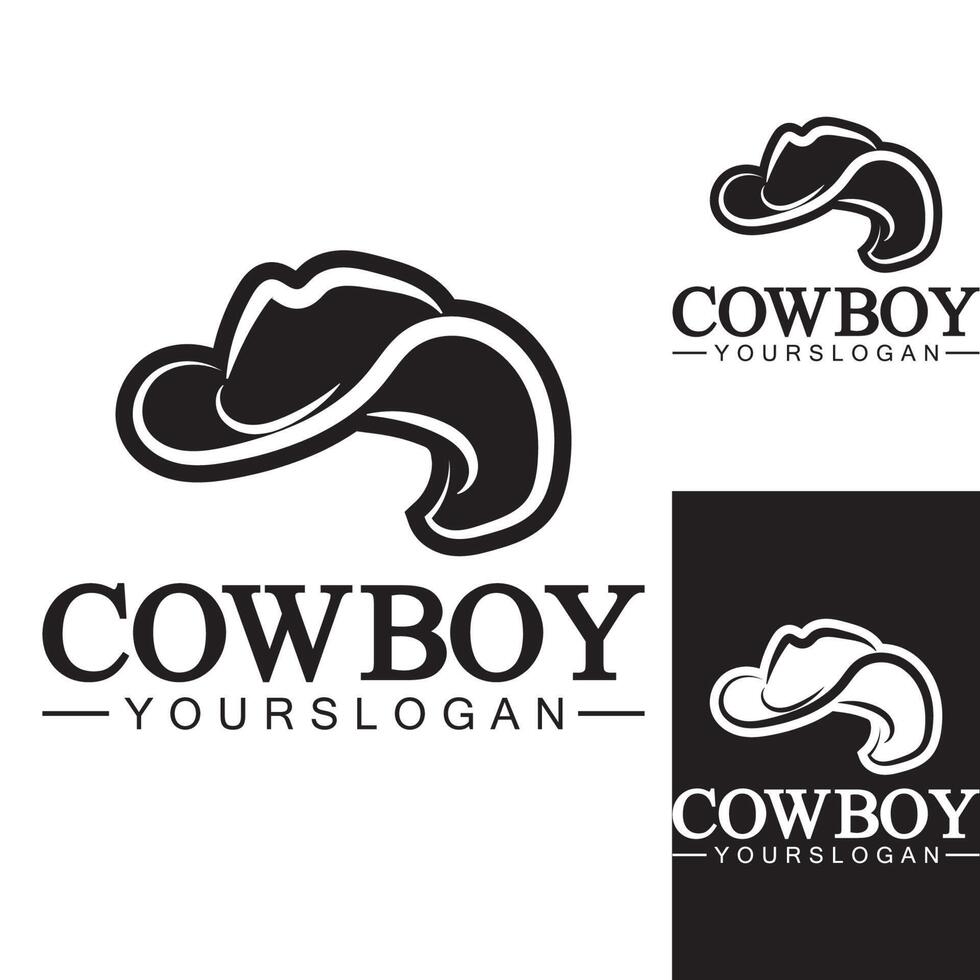 cowboyhatt logotyp ikon vektor designmall