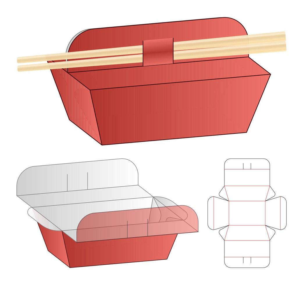 Box Verpackung gestanzte Vorlage Design. 3D-Modell vektor