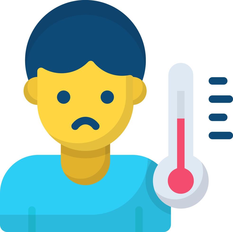 temperatur, hohes fiebersymbol, gesundheitswesen und medizinisches symbol. vektor