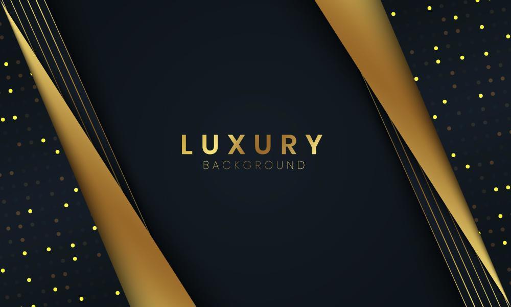 abstrakter goldener und schwarzer Luxushintergrund mit Punkten vektor