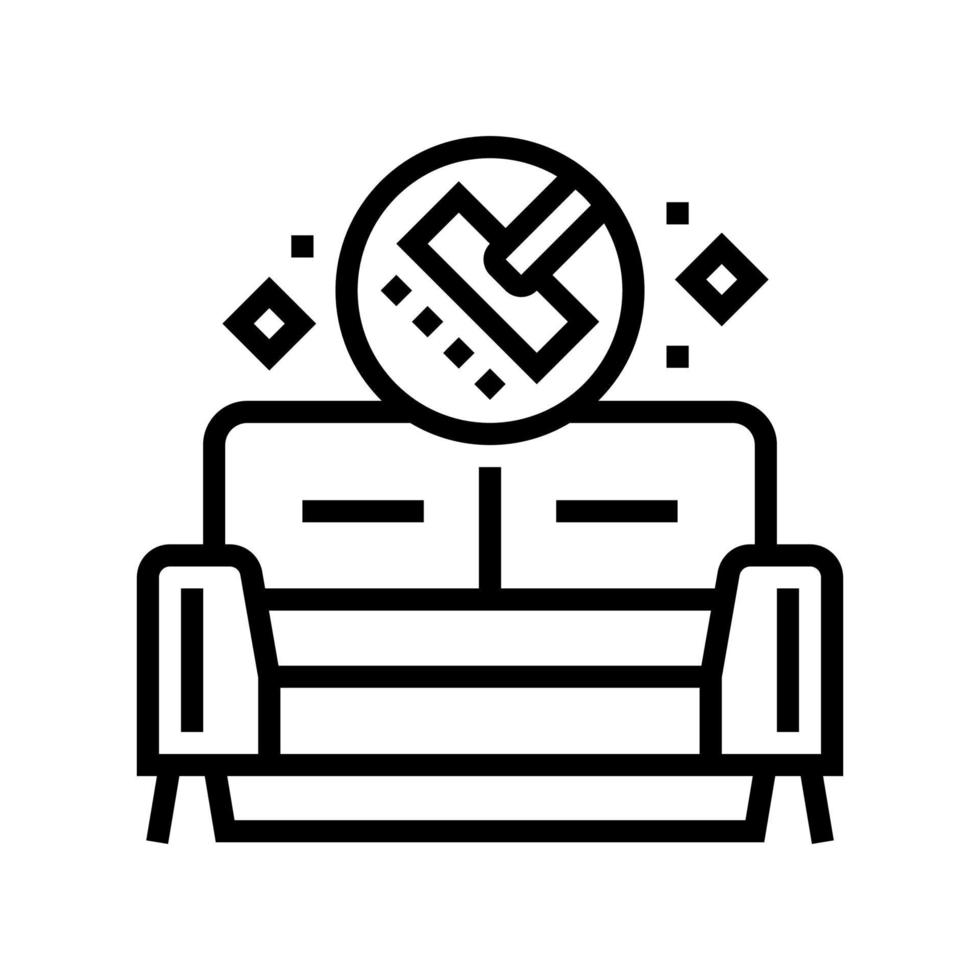 Sofa Reinigungslinie Symbol Vektor Illustration