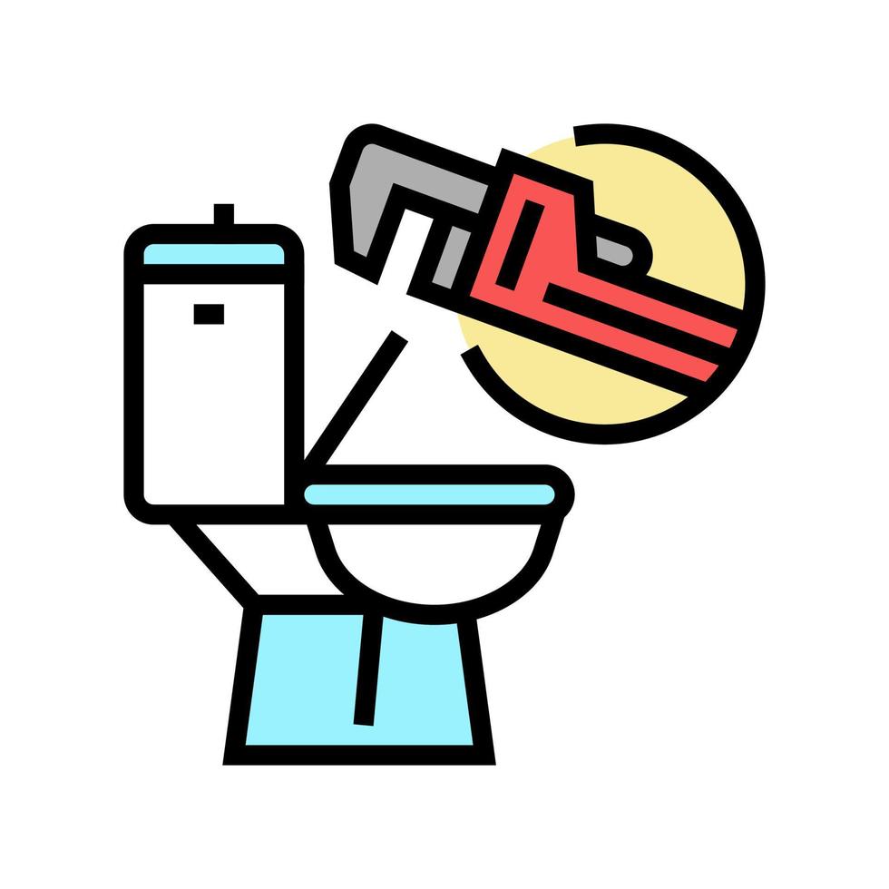 Farbsymbol-Vektorillustration für Toilettenreparatur vektor