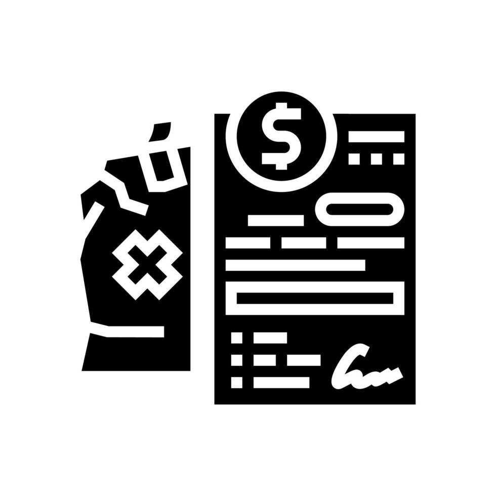 Entschädigung defektes oder verlorenes Paket Glyphen-Symbol-Vektor-Illustration vektor