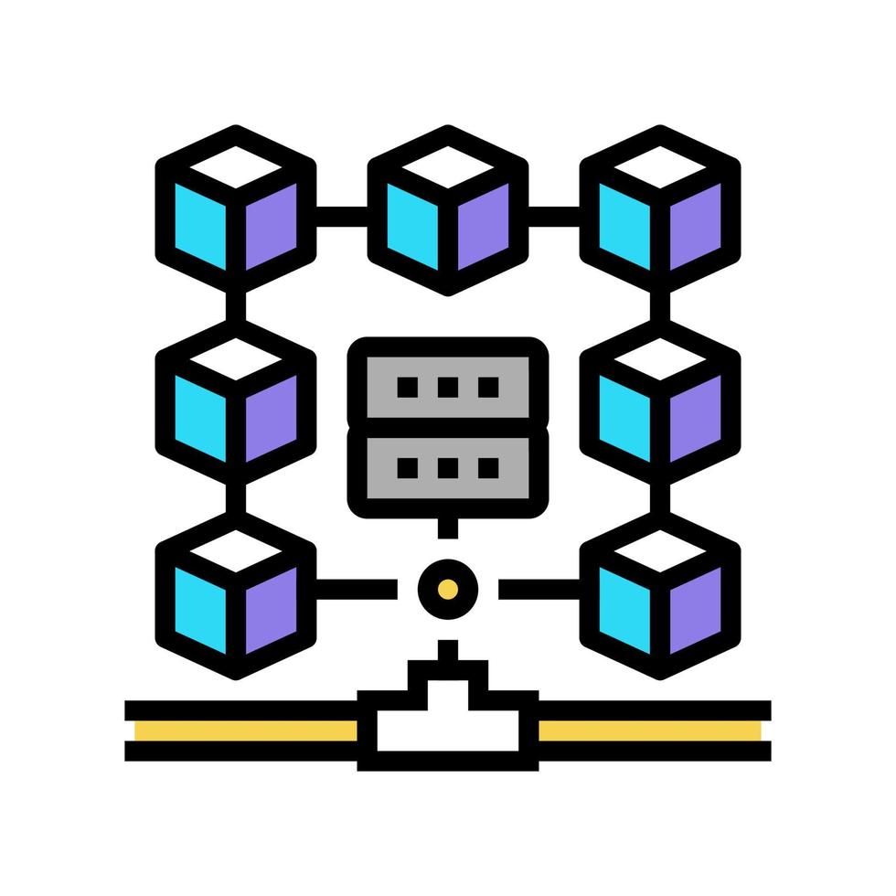 datasystem färg ikon vektor illustration