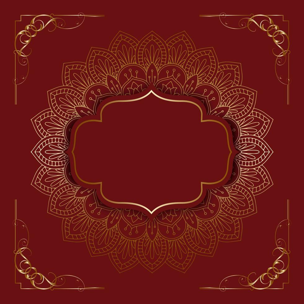 rotes dekoratives Mandala vektor