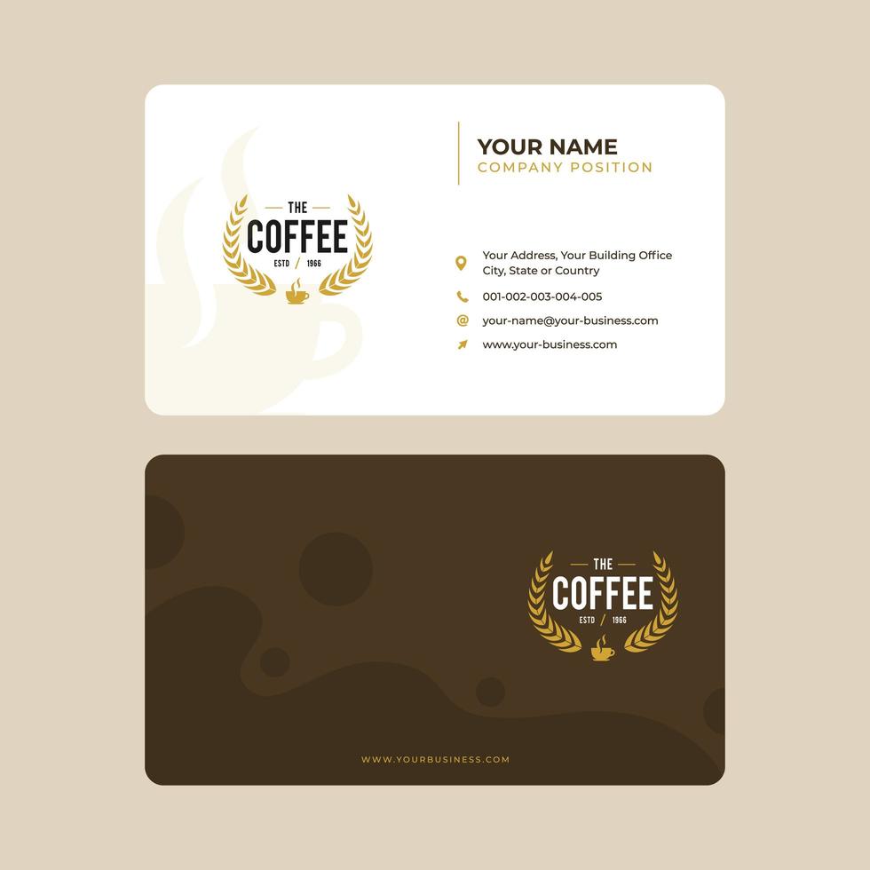 Visitenkartenvorlage für Kaffee und Café vektor