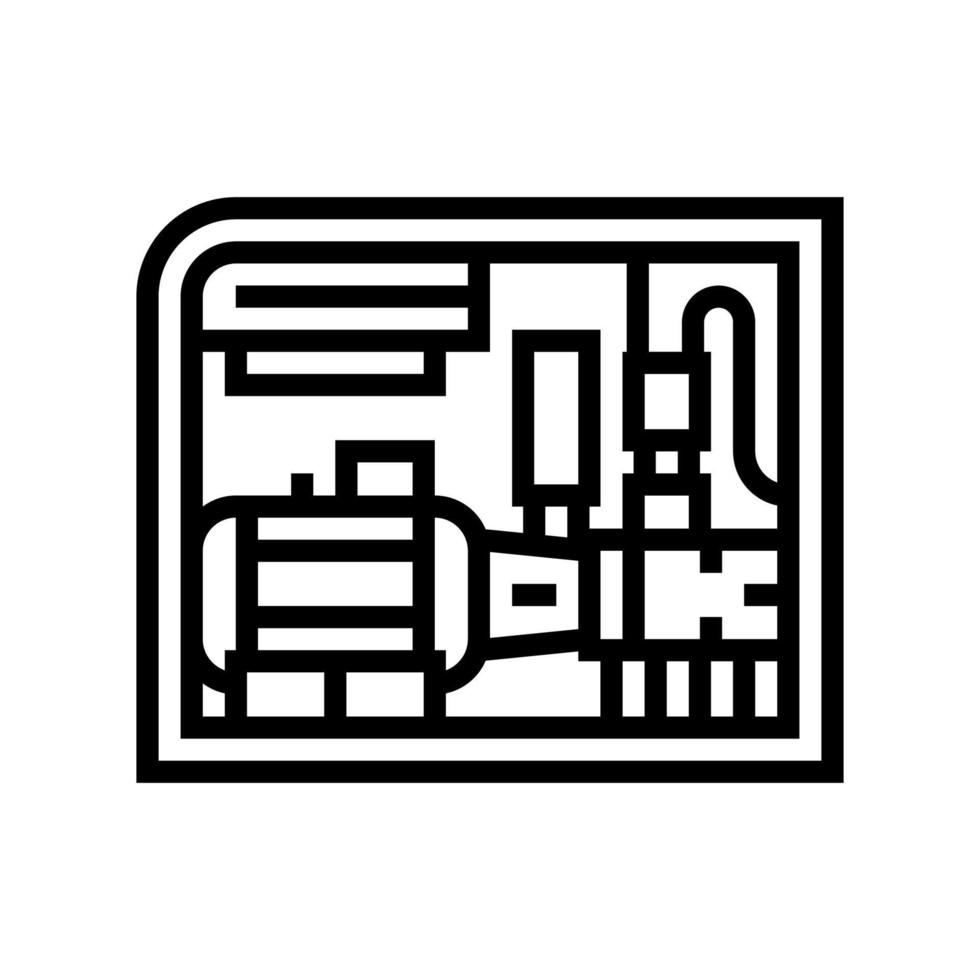 Schraube Luftkompressor Symbol Leitung Vektor Illustration