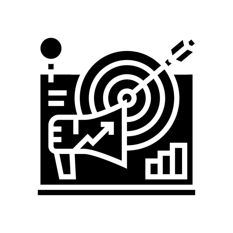 Schuldisziplin Marketing Glyphe Symbol Vektor Illustration