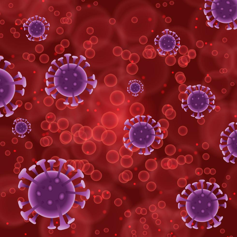 medizinischer Hintergrund mit abstrakten Viruszellen vektor