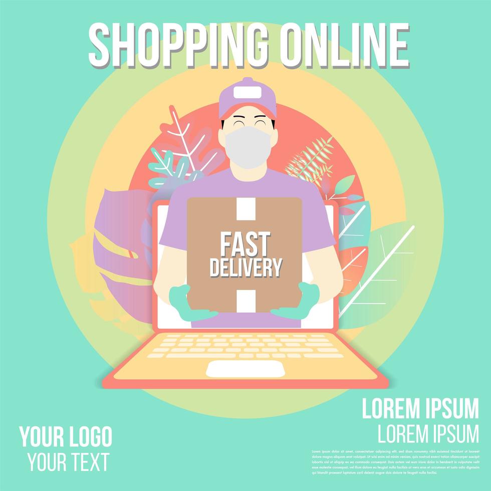 online shopping snabb leverans design vektor
