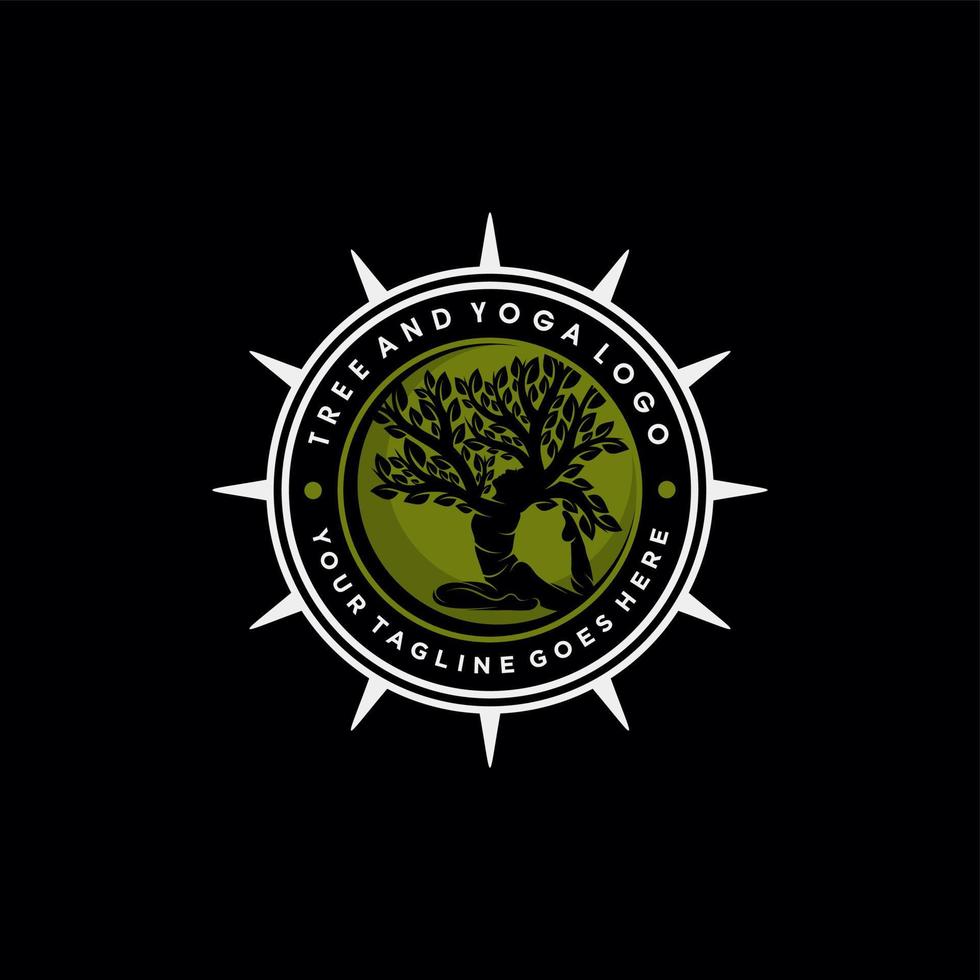 tree of life yoga logotypdesign vektor