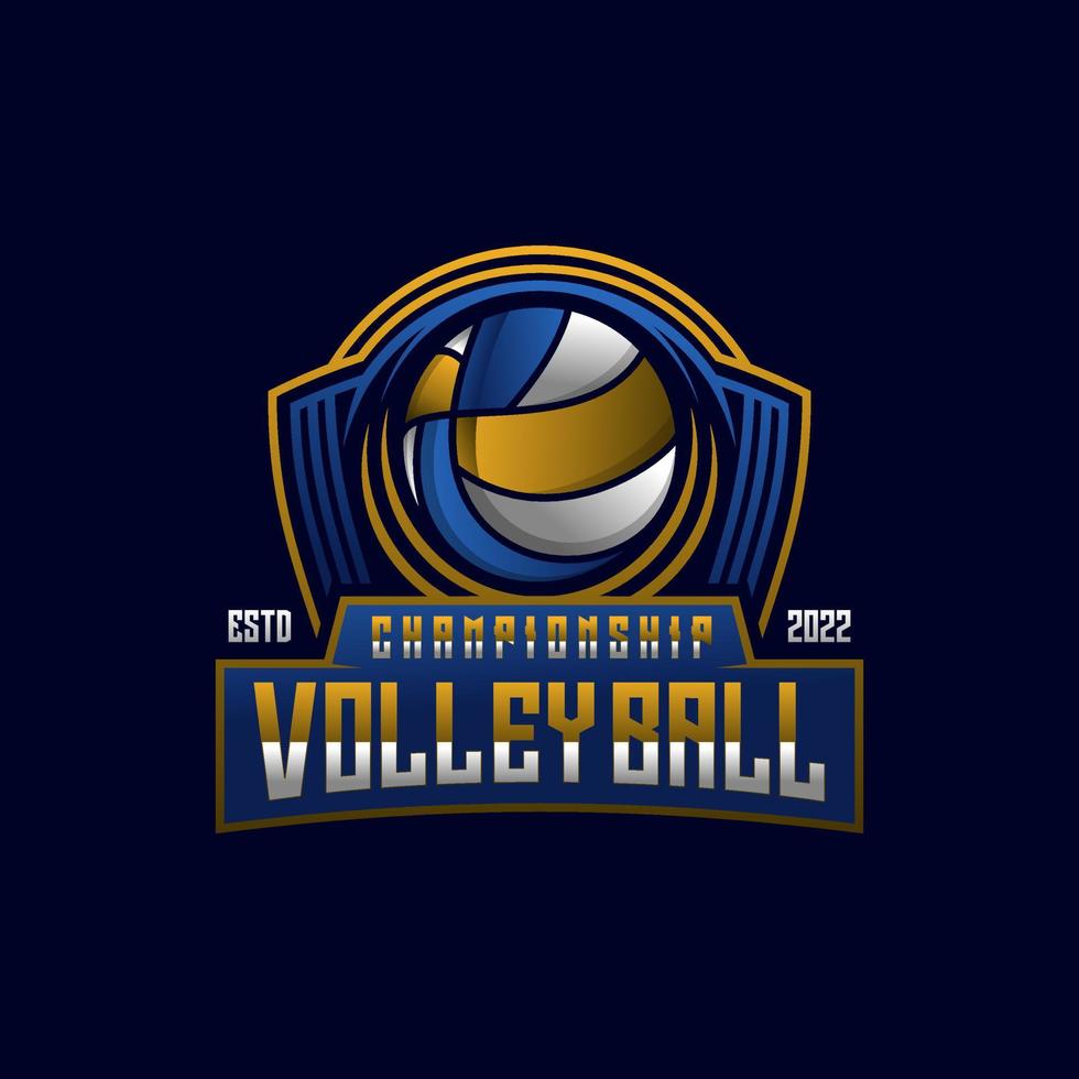 Volleyball-Logo-Design-Vektor-Vorlage vektor