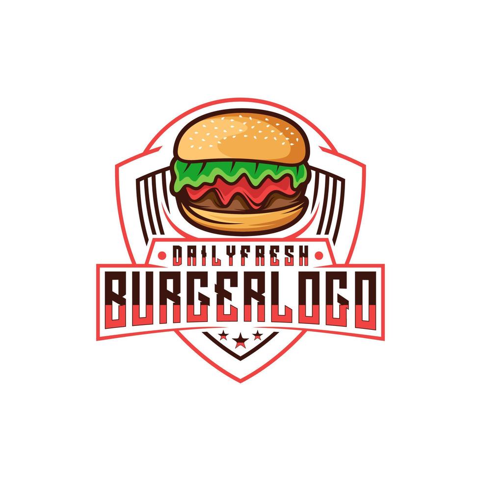 Burger-Logo-Design-Vektor-Vorlage. Fast-Food-Logo vektor