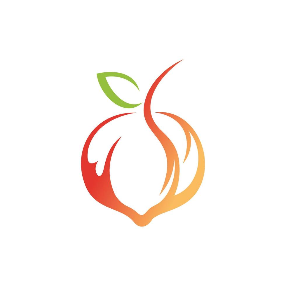 kreativa persika logotyp symbol design illustration vektor
